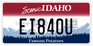 EI840U  license plate in ID