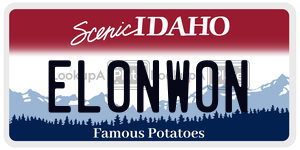 EL0NW0N  license plate in ID