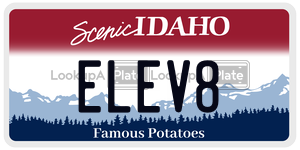 ELEV8  license plate in ID