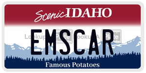 EMSCAR  license plate in ID
