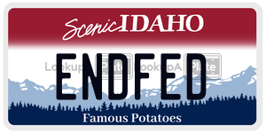 ENDFED  license plate in ID