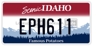 EPH611  license plate in ID