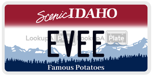 EVEE  license plate in ID