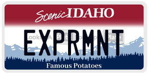 EXPRMNT  license plate in ID