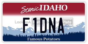 F1DNA  license plate in ID