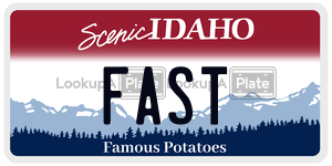 FAST  license plate in ID