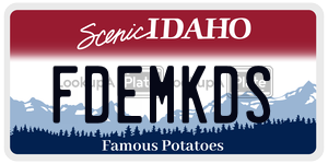 FDEMKDS  license plate in ID