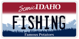 FISHING  license plate in ID