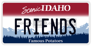 FRIENDS  license plate in ID