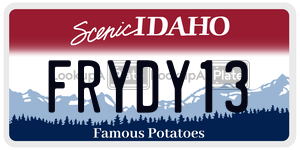FRYDY13  license plate in ID