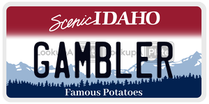 GAMBLER  license plate in ID