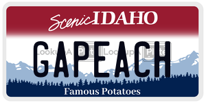 GAPEACH  license plate in ID