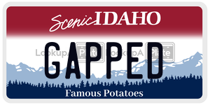 GAPPED  license plate in ID