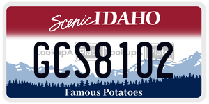 GCS8102  license plate in ID