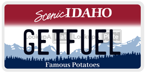 GETFUEL license plate in Idaho