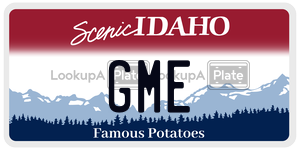 GME  license plate in ID