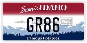 GR86  license plate in ID