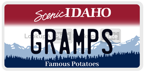 GRAMPS  license plate in ID