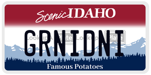 GRNIDNI  license plate in ID