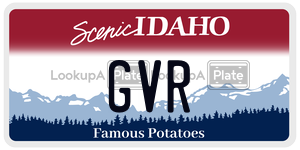 GVR  license plate in ID