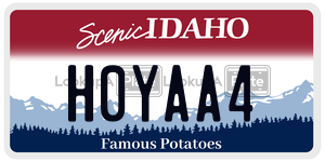 H0YAA4  license plate in ID