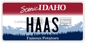 HAAS  license plate in ID
