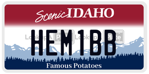 HEM1BB  license plate in ID