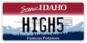 HIGH5  license plate in ID