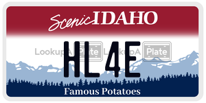 HL4E  license plate in ID