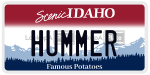 HUMMER  license plate in ID