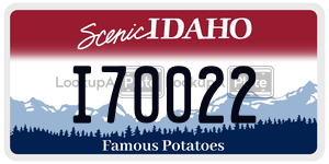 I70022  license plate in ID