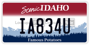 IA834U  license plate in ID