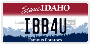 IBB4U  license plate in ID