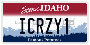 ICRZY1  license plate in ID