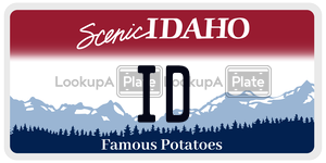 ID license plate in Idaho
