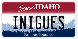 INIGUES  license plate in ID