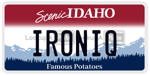 IR0NIQ  license plate in ID