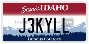J3KYLL  license plate in ID