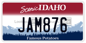JAM876  license plate in ID