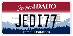JEDI77  license plate in ID