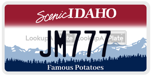 JM777  license plate in ID