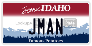 JMAN  license plate in ID
