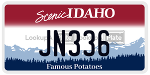 JN336  license plate in ID