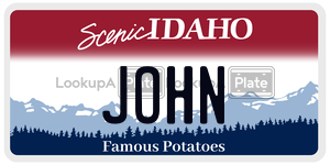 JOHN  license plate in ID