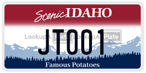 JT001  license plate in ID