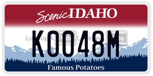 K0048M  license plate in ID