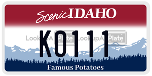 K0111  license plate in ID