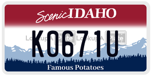 K0671U  license plate in ID