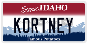 K0RTNEY  license plate in ID