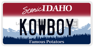 K0WB0Y  license plate in ID